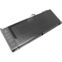 Black rectangular BTI 6-cell battery for MacBook Pro with visible text and connector tabs.