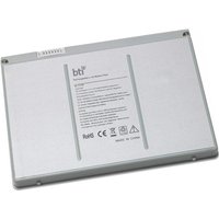 BTI 70Wh 3 cell battery for MacBook Pro 17-inch, silver rectangular design with printed specifications on top.