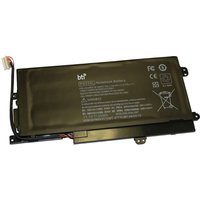 Black BTI 3-cell battery for HP Envy, rectangular with connector cable and printed specifications on surface.