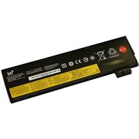 Black BTI 72Wh 6 cell battery for Lenovo ThinkPad, rectangular with yellow label and safety icons.