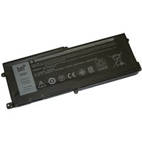 Black BTI 7PWKV 90Wh 6-cell battery with safety icons and label for ALIENWARE AREA 51M R1 R2 laptops.
