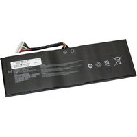 Black rectangular BTI 4-cell battery with white label and multicolored wiring for MSI GS43VR 6RE.