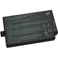 Black rectangular BTI 94Wh 9 cell battery with printed specifications for GETAC B300X B300, featuring safety icons.