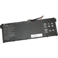 Black BTI AC14B18J 50.7Wh 4-cell battery for Acer Aspire with white label and connector wires.