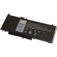 Black BTI laptop battery for Dell E5570 E5470, 4 cell, 62WHR, with white text and certification symbols.