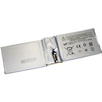 BTI G3HTA044H 18Wh 2-cell battery for Microsoft Surface Book 1, silver with safety icons and connection terminals.