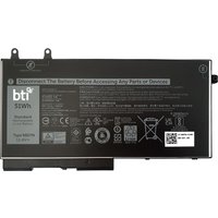 Black BTI 51Wh 3-cell battery for Dell Latitude 5420 Rugged, featuring safety warnings and technical specifications.