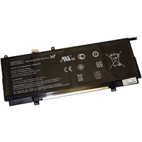 Black BTI 4-cell battery for HP Spectre X360, labeled L28538-1C1, with white text and various certification icons.