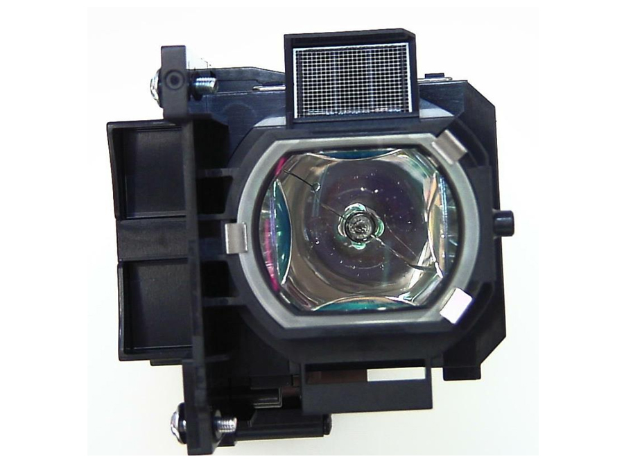 BTI Lamp for HITACHI ImagePro 8957HW, featuring a clear glass lens, black plastic housing, and metal fittings, designed for compatibility with OEM model DT01171 CPX5021NLAMP.