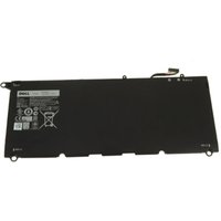 Black BTI 4-cell battery for Dell XPS 13, rectangular with label and connector cable on top edge.