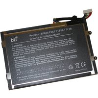 Black BTI 4-cell battery for ALIENWARE M11X with label, multicolored wires, and connector plug.