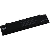 Black BTI 6-cell battery for Toshiba Satellite, rectangular shape with BTI logo and white text on the side.