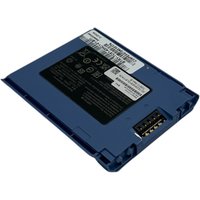 Blue BTI replacement battery for Zebra TC51, rectangular with connector pins and label detailing specifications.