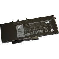 Black BTI replacement laptop battery with white text and multiple connector pins for Latitude models.