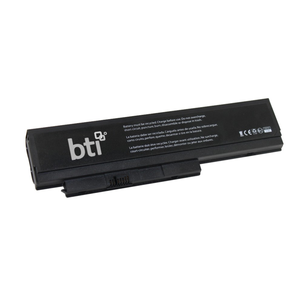 Black rectangular battery designed for Lenovo-IBM ThinkPad X220 and X230 laptops, featuring the BTI logo and various technical specifications on the surface.