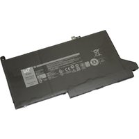 Black BTI replacement battery for Dell 7280, rectangular with printed specifications and safety icons.