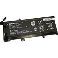 Black BTI TPN-W120 4-cell battery for HP ENVY X360, rectangular with white text and safety icons.