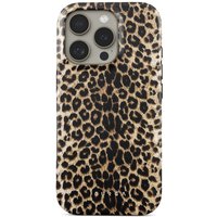 Leopard print BURGA mobile phone case for 6.27" with multicolour border, compatible with MagSafe.