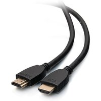 Black C2G 1.8m high-speed HDMI cable with Ethernet, featuring gold-plated connectors and a flexible design.
