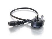 Black 5m power cable featuring a BS 1363 plug and C13 coupler, with a sturdy design suitable for electrical connections.