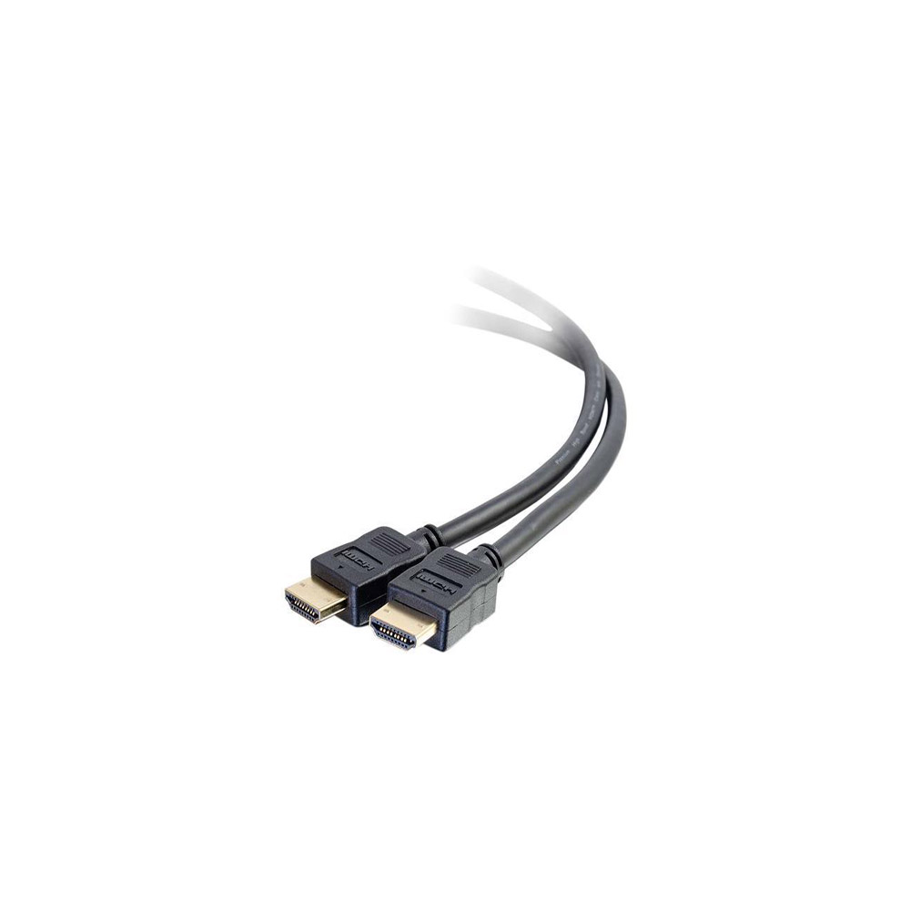 Black 6ft HDMI cable with two connectors, featuring high-speed performance, in-wall CMG rating, and support for 4K at 60Hz, designed for enhanced connectivity.