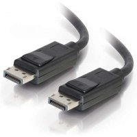 Black C2G 6ft DisplayPort cable with two male connectors and a smooth, flexible outer casing.
