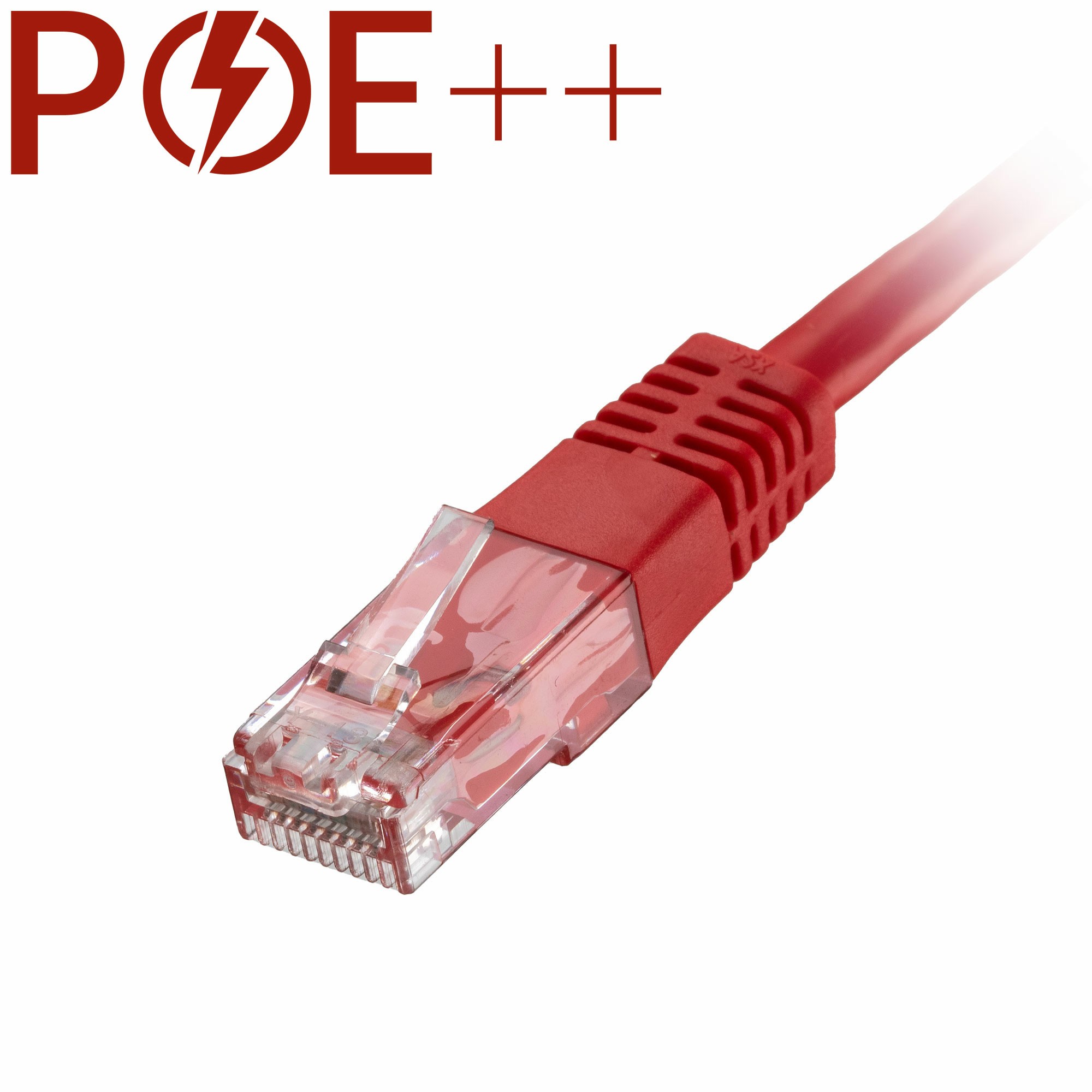 Red 0.3m Cat6 RJ45 patch cable with a flush moulded boot, made of PVC, featuring a transparent connector and 24AWG wire for enhanced performance.