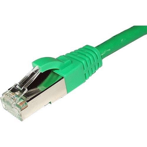 Green 0.5m Cat6 RJ45 patch cable with a snagless booted design, featuring a flexible F/UTP 26AWG construction for optimal performance.