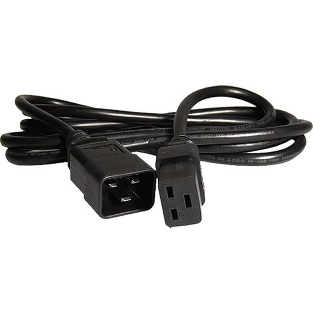 Cablenet 0.5m IEC C20 - IEC C19 Black PVC 1.5mm Power Leads - image 2