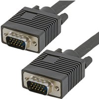 Black Cablenet 0.5m SVGA DDC2 HD15 Male-Male cable with ribbed connectors and blue pin interface.