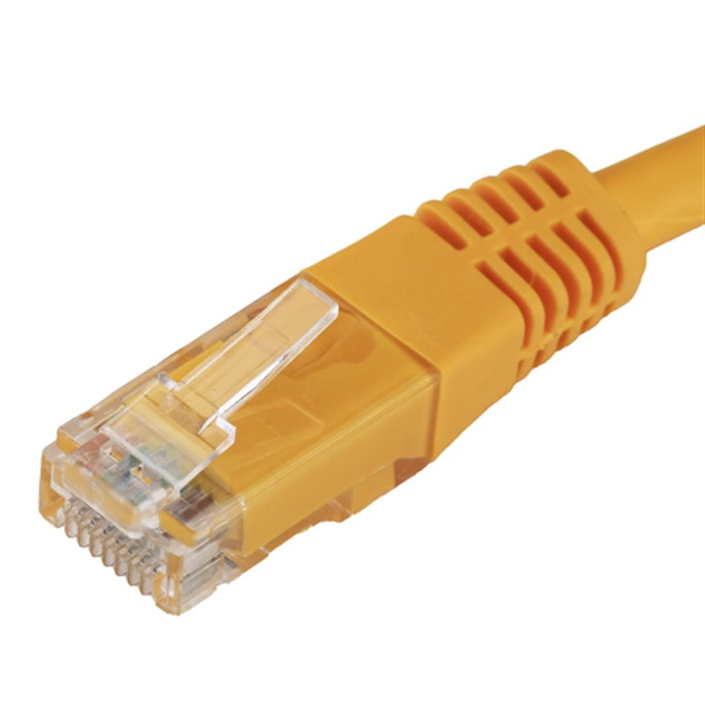 Cablenet 1m Cat6 RJ45 Yellow U/UTP PVC 24AWG Flush Moulded Booted Patc - image 3
