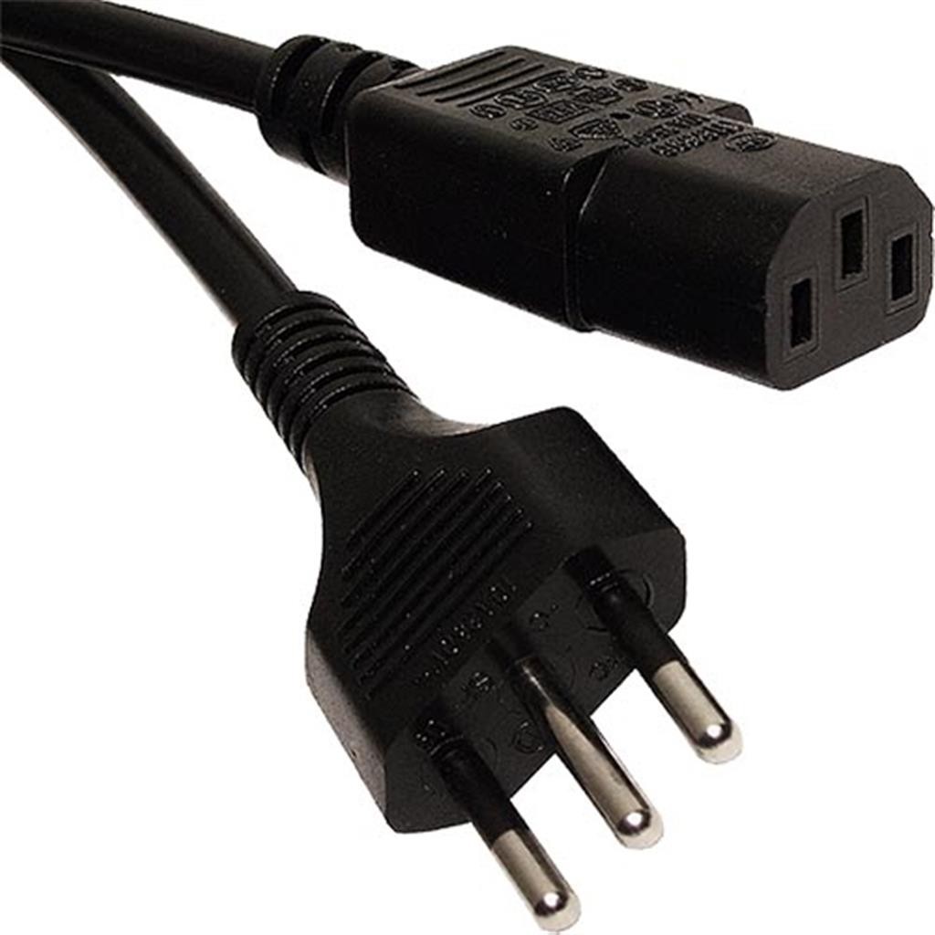 Cablenet 2.5m Italian Plug - IEC C13 Black PVC 1.0mm Power Leads - image 2