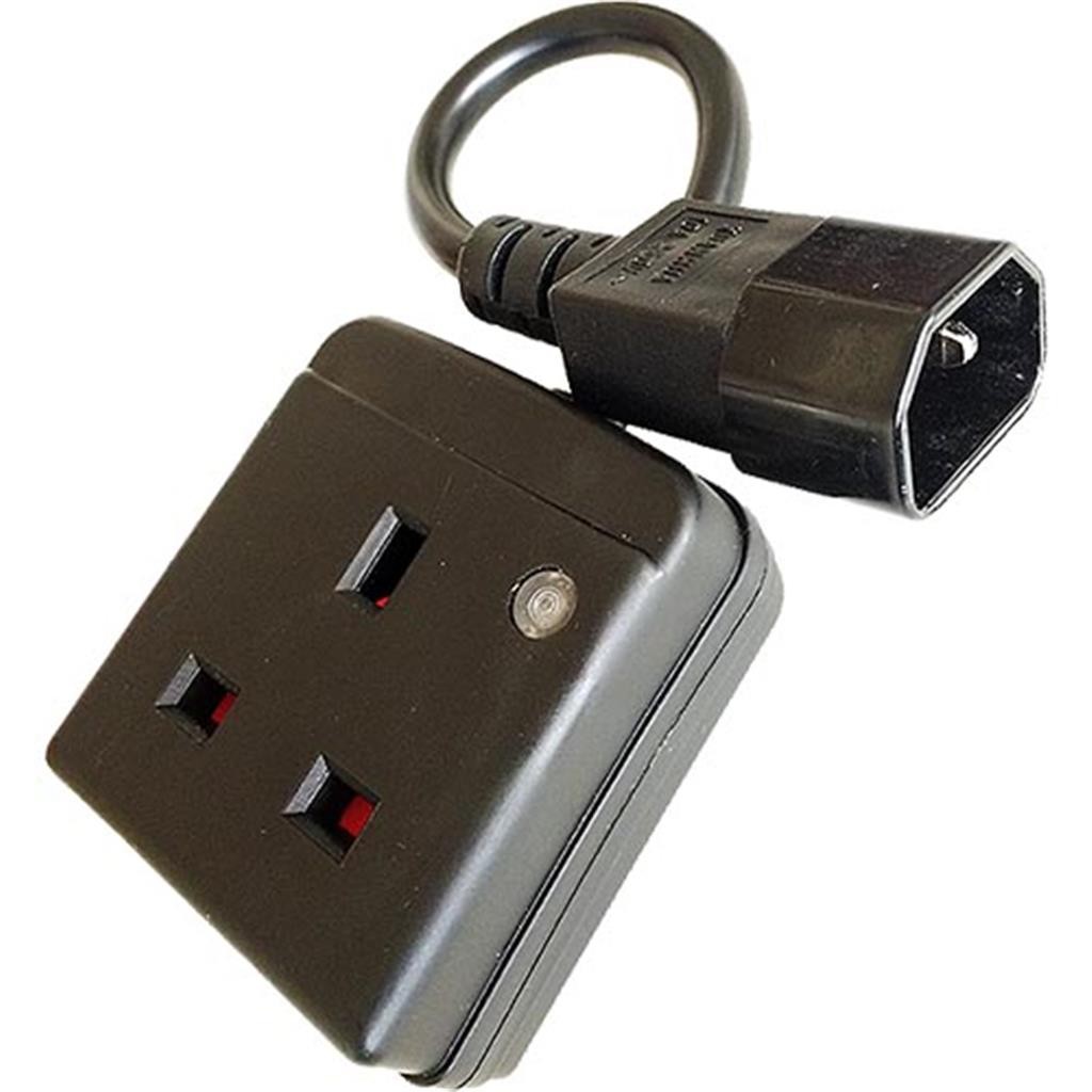 Cablenet 25cm UK Socket (BS1363) - IEC C14 1mm - image 2