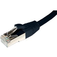 Black 25m Cat6a RJ45 cable with flush moulded connector and shielded F/FTP design for external use.