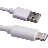 White 2m USB 2.0 Type A to Lightning MFI 8Pin cable with smooth connectors by Cablenet.