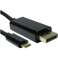 Black Cablenet 2m USB 3.1c to DisplayPort 1.2 cable, gold-plated connectors, supports 4Kx2K@60Hz.