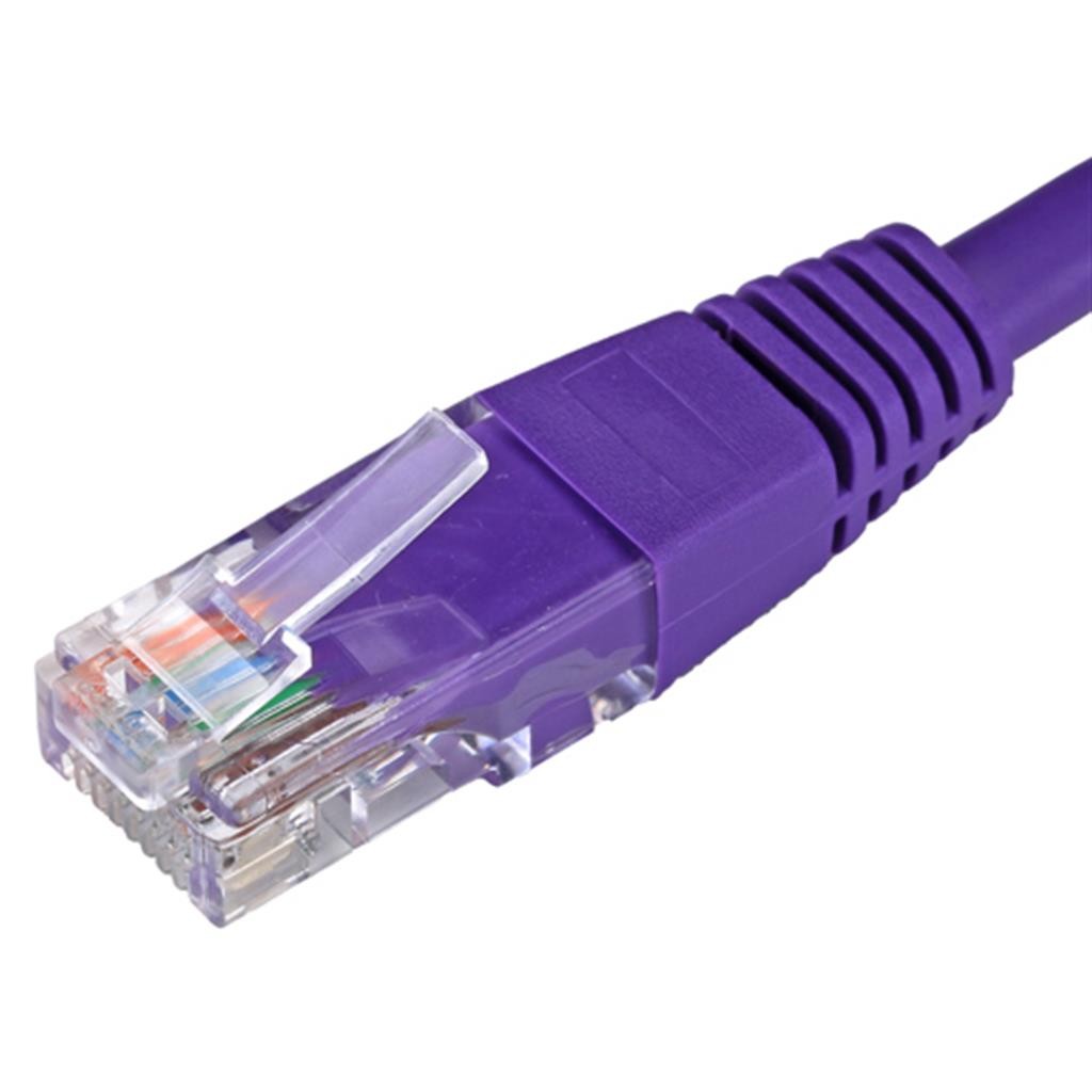 Cablenet 30m Cat5e RJ45 Violet U/UTP PVC 24AWG Flush Moulded Booted Pa - image 2