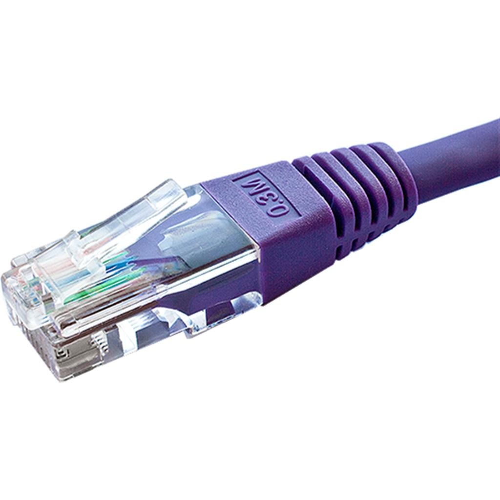 Cablenet 30m Cat5e RJ45 Violet U/UTP PVC 24AWG Flush Moulded Booted Pa - image 3