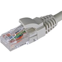 Grey 3m Cat5e RJ45 U/UTP patch lead with snagless boot and clear connector showing internal colored wires.