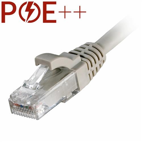 Grey 3m Cat6 RJ45 patch lead with a snagless booted connector, featuring a clear plastic housing and a sturdy 24AWG U/UTP construction, ideal for network connections.
