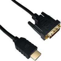 Black Cablenet 3m HDMI 1.4b to DVI-D cable, gold connectors, 24+1 pins, 30AWG thickness