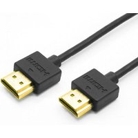 Black Cablenet 3m Slimline HDMI cable with gold-plated connectors, 4K support, and slim PVC jacket.