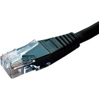 Black Cat6 RJ45 Ethernet cable with flush moulded connector, 40m length, suitable for external use.