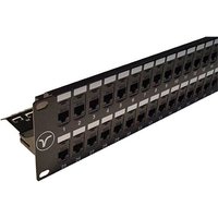 Black Cablenet 48 Port Cat6 UTP 2u Coupler Panel with numbered ports and mounting brackets.