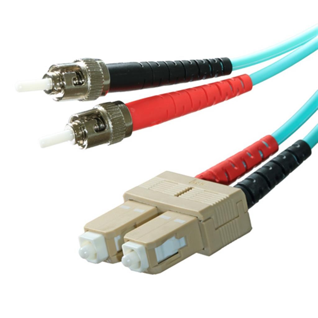 Cablenet 5m OM3 50/125 ST-SC Duplex Aqua LSOH Fibre Patch Lead - image 2