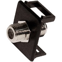 Black Cablenet A/V (F) Type Bezel with square frame and metallic connector port.