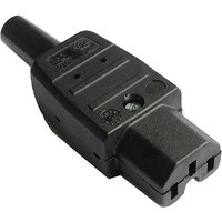 Black Cablenet C15 10Amp power connector with screw, rectangular shape, and textured grip.