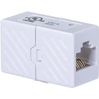 White Cablenet Cat6 RJ45 UTP coupler with textured surface and visible ports on both ends.