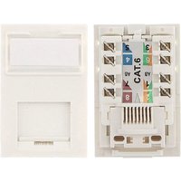 White Cablenet Cat6 UTP Module LJ6C with labeled wiring guide and RJ45 port.