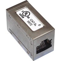 Metallic Cablenet Cat6a 10G RJ45 FTP through coupler with UL listing label and visible RJ45 port.
